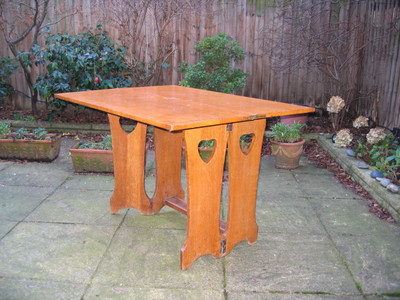Arts and Crafts oak folding table