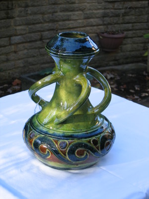 Art Nouveau 4 handle vase