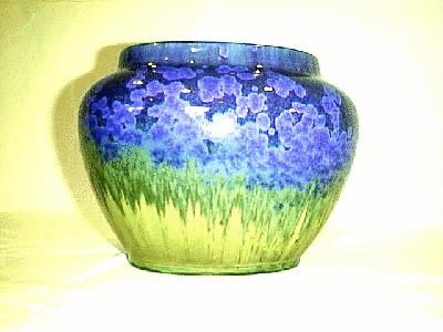 Earthernware blue/green flower bowl