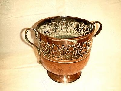 A copper cache-pot