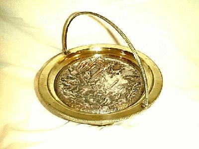 Bronze engraved tazza